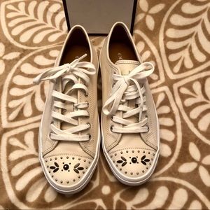 NEW Coach Decorative Cream & White Sneakers